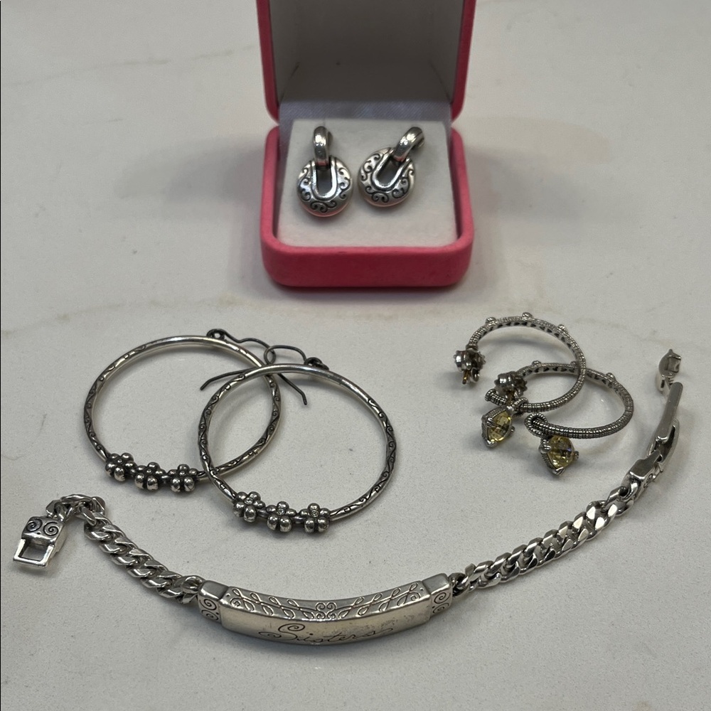 Brighton Silver and Yellow Earrings Set